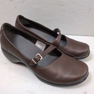 Merrell Womens Shoes Mary Jane US 7 Brown Leather Wedge